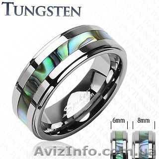 Кольцо из вольфрама со вставкой из абалона - <ro>Изображение</ro><ru>Изображение</ru> #1, <ru>Объявление</ru> #990671