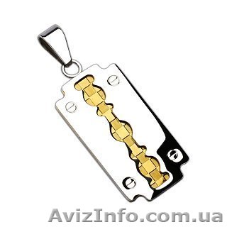 Кулон из стали 316L. Лезвие с золотой серединой - <ro>Изображение</ro><ru>Изображение</ru> #1, <ru>Объявление</ru> #990680