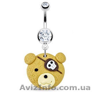 Серьга для пупка. Медведь пират - <ro>Изображение</ro><ru>Изображение</ru> #1, <ru>Объявление</ru> #990683