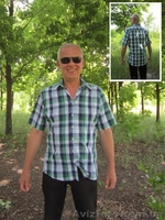 Мужская рубашка в клетку с коротким рукавом, приталенная.  - <ro>Изображение</ro><ru>Изображение</ru> #2, <ru>Объявление</ru> #1096264