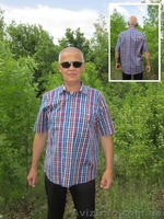 Мужская рубашка в клетку с коротким рукавом. - <ro>Изображение</ro><ru>Изображение</ru> #2, <ru>Объявление</ru> #1096240