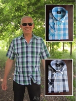 Мужская рубашка в клетку с коротким рукавом, приталенная.  - <ro>Изображение</ro><ru>Изображение</ru> #1, <ru>Объявление</ru> #1096264