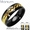 Кольцо из титана черное с золотым центром #990673