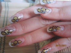 Наращивание ногтей акрилом,  материалами «Blaze»,  «Sharlin». Качество гарантирова