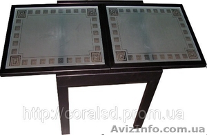 Кухонный стол - трансформер Чибис мини стекло