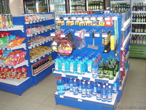Стеллажи для магазинов при заправках. Торговое оборудование.