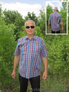 Мужская рубашка в клетку с коротким рукавом. - <ro>Изображение</ro><ru>Изображение</ru> #2, <ru>Объявление</ru> #1096240