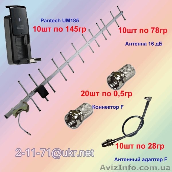 CDMA Комплект: антенна + антенный адаптер + модем Pantech UM 185 - <ro>Изображение</ro><ru>Изображение</ru> #1, <ru>Объявление</ru> #547375