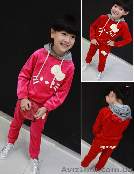 Велюровый детский костюм Hello Kitty для девочек - <ro>Изображение</ro><ru>Изображение</ru> #1, <ru>Объявление</ru> #975683