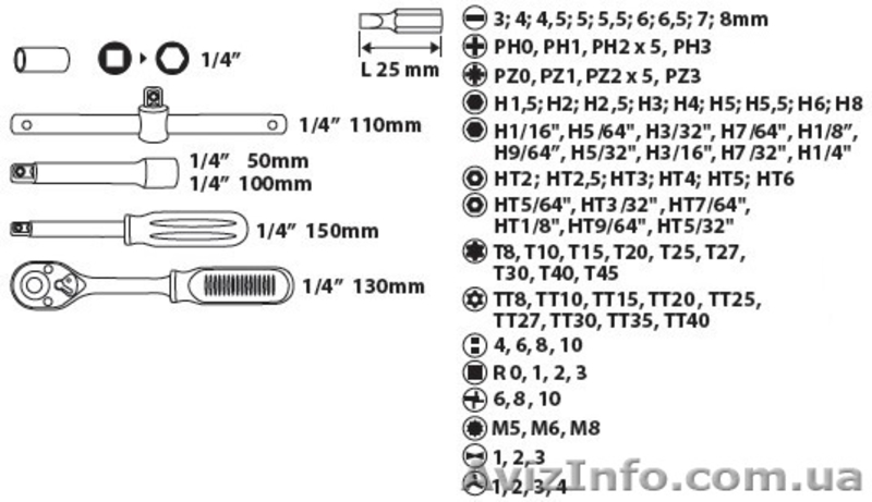 Набор насадок и принадлежностей, отвертка, вороток, 101шт, Topex 39D359 - <ro>Изображение</ro><ru>Изображение</ru> #3, <ru>Объявление</ru> #1319452